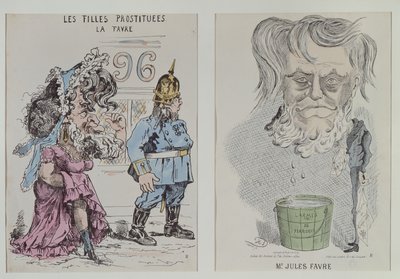 Dos caricaturas de Jules Favre (1809-80) 1870-71 de French School