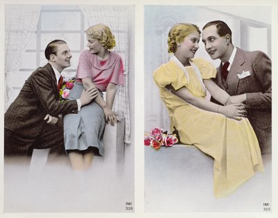 Dos parejas felices, principios del siglo XX de French School