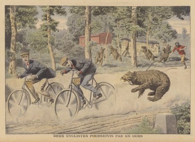 Dos ciclistas perseguidos por un oso escapado de French School