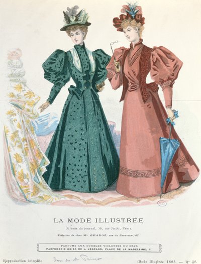 Dos mujeres, de La Mode Illustrée, 1895 de French School