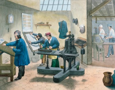 Tipógrafos y compositores, c.1860 de French School
