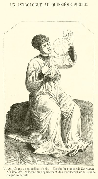Un astrólogo del siglo XV (grabado) de French School