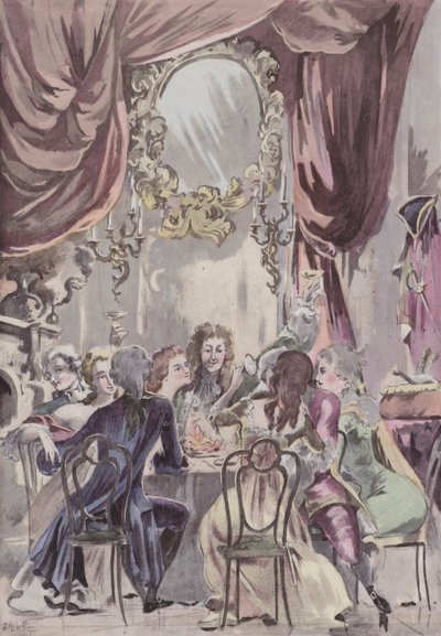 Una Cena del Regente en el Palacio Real de French School