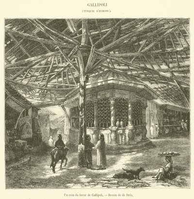Un rincón del bazar de Gallipoli de French School