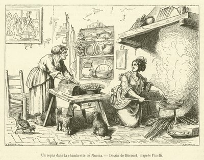 Una comida en la habitación de Nuccia de French School