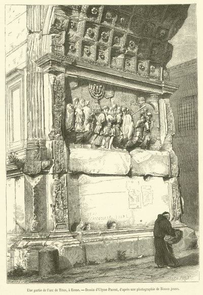 Una parte del arco de Tito, en Roma de French School