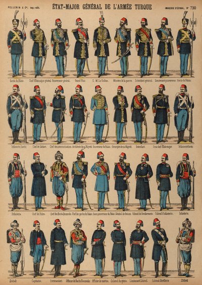 Uniformes del ejército turco otomano de French School