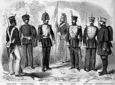 Uniformes del ejército español de French School