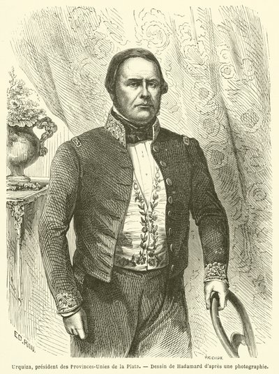 Urquiza, presidente de las Provincias Unidas del Plata (grabado) de French School