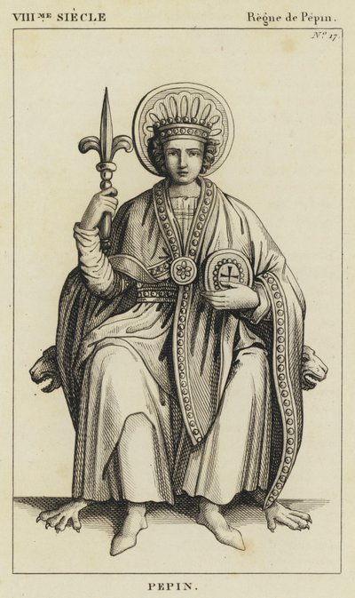 Siglo VIII, Reinado de Pipino, Pipino (grabado) de French School