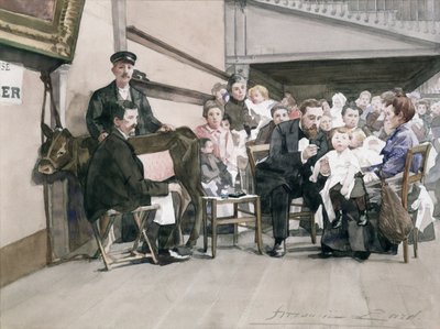 Vacunación de infantes en el Institut de la Vaccine, París, c.1900 de French School