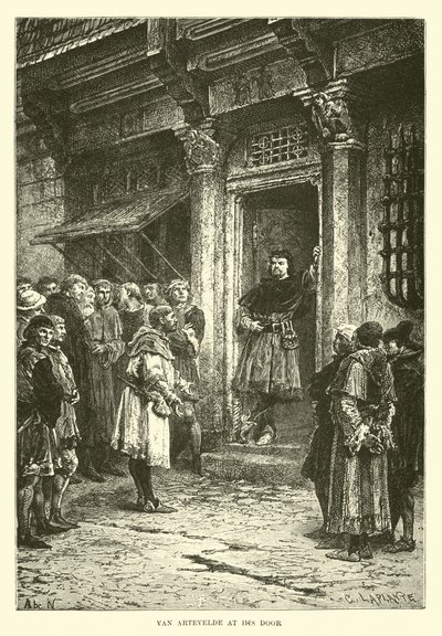 Van Artevelde en su puerta de French School