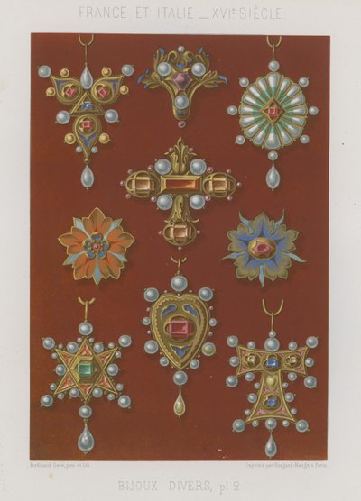 Varias piezas de joyería de French School