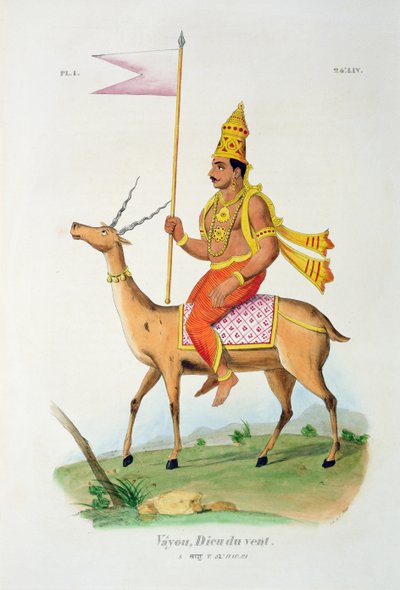 Vayu, grabado por C. de Motte (1785-1836) de French School