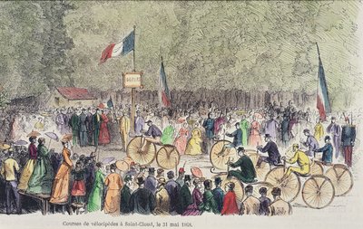 Carrera de velocípedos en Saint-Cloud, 31 de mayo de 1808 de French School