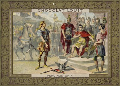 Vercingétorix sometiéndose a Julio César, 52 a.C. de French School