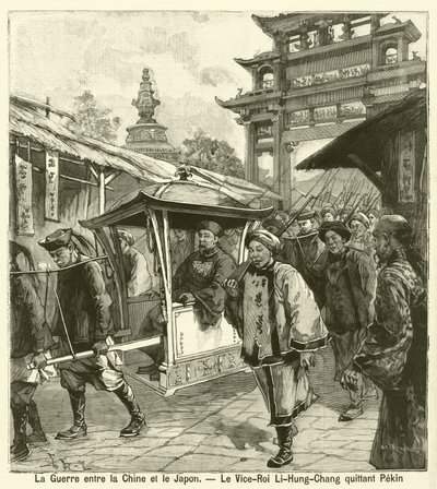 Virrey Li Hongzhang saliendo de Beijing durante la Primera Guerra Sino-Japonesa de French School