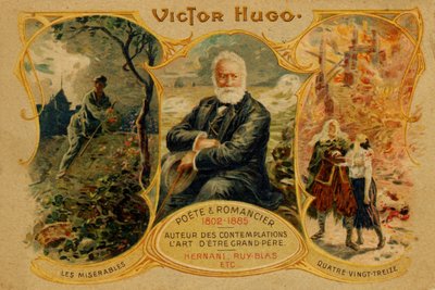 Victor Hugo, ilustración de "Los Miserables y Quatre Vingt-Treize de French School