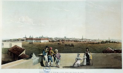 Vista de Buenos Aires en Argentina. Litografía de vidal (1820) siglo XIX. París, Biblioteca Latinoamericana de French School