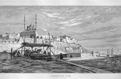 Vista de la Ciudadela de El Cairo, de Egipto por Georg Moritz Ebers, 1881 de French School