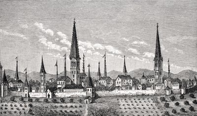 Vista de Dortmund, después de un grabado en cobre en 