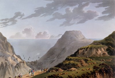 Vista de Jamestown y el camino hacia Longwood, c.1821 de French School