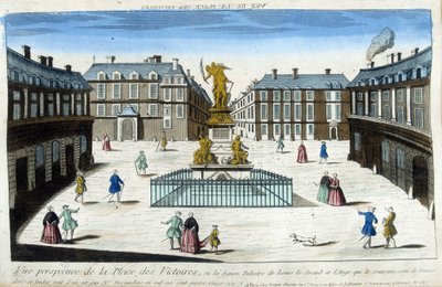 Vista de la Place des Victoires en París - Vista óptica de French School