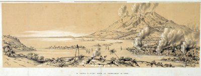 Vista de Pointe-à-Pitre después del terremoto del 8 de febrero de French School