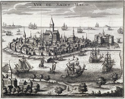 Vista de St Malo - Grabado anónimo de French School