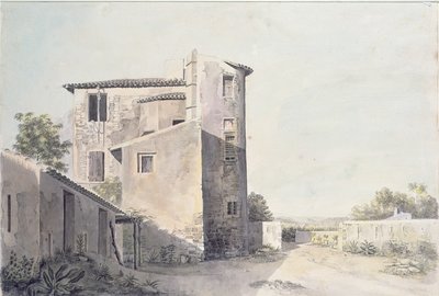 Vista de un pueblo en el sur de Francia, c.1800 de French School