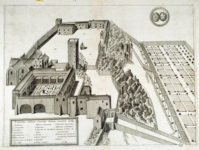 Vista de la Abadía Benedictina de Saint Pierre de Montmajour (o Mont Majour), fundada en 948, Arles, Francia de French School