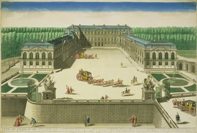 Vista del Chateau de St. Cloud, grabado por Antoine Aveline de French School