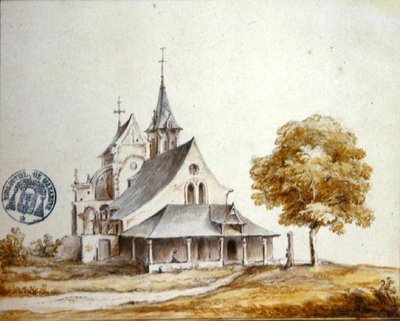 Vista de la iglesia en Meudon de French School