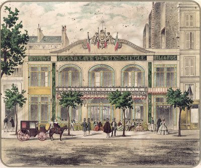 Vista del Grand Cafe du XIXeme Siecle, París, 1857 de French School