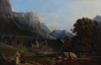 Vista del convento de la Grande Chartreuse (Óleo sobre lienzo) de French School