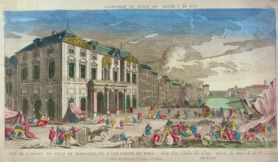 Vista del Hotel de Ville, Marsella, en 1720 de French School