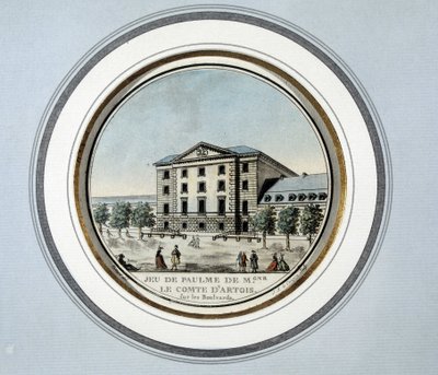 Vista del Jeu de Paume por Monseñor el Conde de Artois de French School