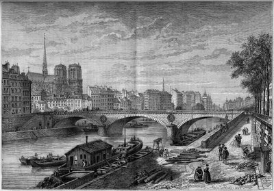 Vista del Puente Louis Philippe (1861-1862), París de French School