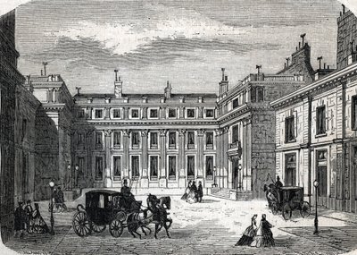 Vista del Ministerio de Educación Pública, Hotel de Rochechouart rue de Grenelle, en París - (grabado) 1864 de French School