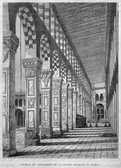 Vista del Pórtico Norte, Mezquita Omeya, Damasco, Siria, de La Syrie d