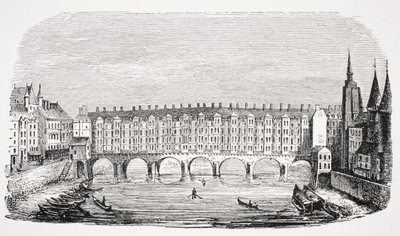 Vista del antiguo Pont-au-Change, de un grabado de la 