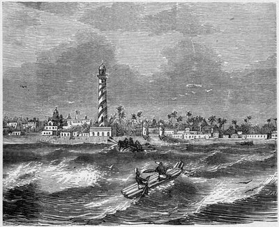 Vista de la ciudad de Pondichery (Pondicherry), India de French School