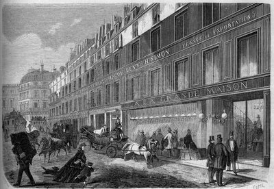 Vista de la fachada de “La Grande Maison”, fábrica de ropa. París de French School