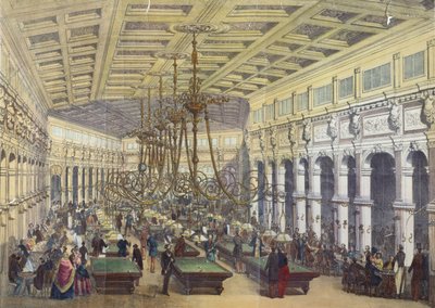 Vista del interior del Grand Cafe Parisien, París, grabado por Thibault, 1855 de French School