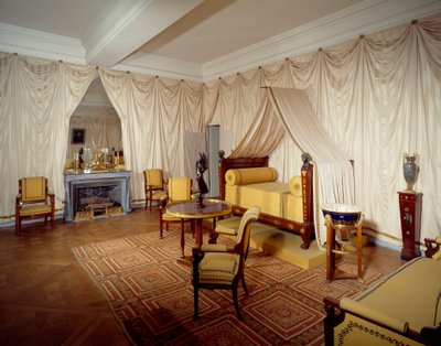 Vista de la habitación del emperador Napoleón I (1769-1821) en el castillo de Malmaison, en Rueil Malmaison de French School