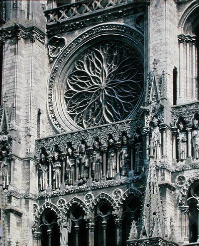 Vista del rosetón en la fachada oeste, 1225-30 de French School