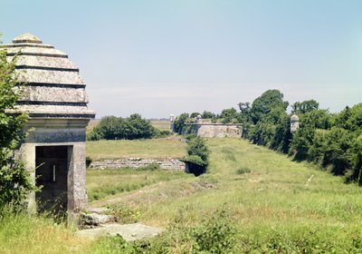 Vista de las fortificaciones en ruinas construidas por Richelieu después de 1628 de French School