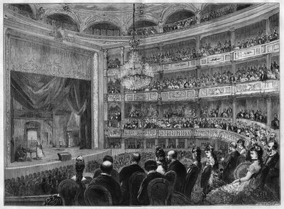 Vista de la sala del teatro del Odeón, recién restaurado. París de French School