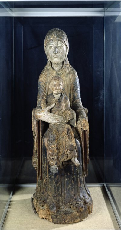 Virgen y Niño en Majestad, de Forez (madera pintada) de French School