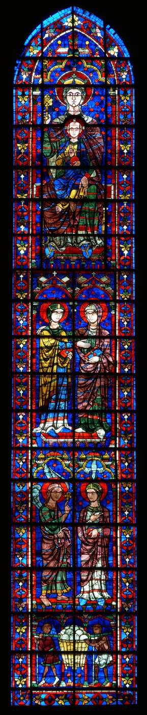 Virgen y Niño, la Visitación, la Anunciación y figuras de donantes de French School